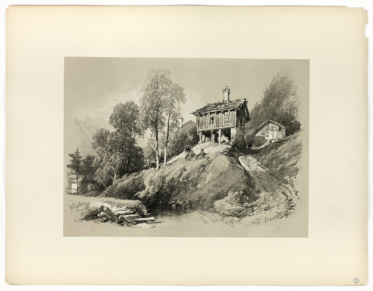 Brunnen, fra Picturesque Selections av James Duffield Harding