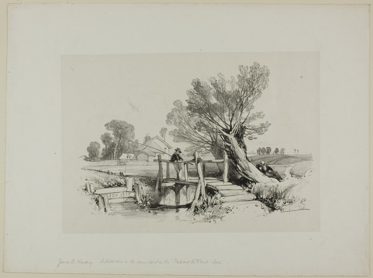 Landskap med guttefiske av James Duffield Harding