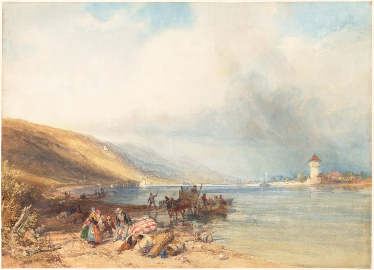 Oberlahnstein ved Rhinen av James Duffield Harding