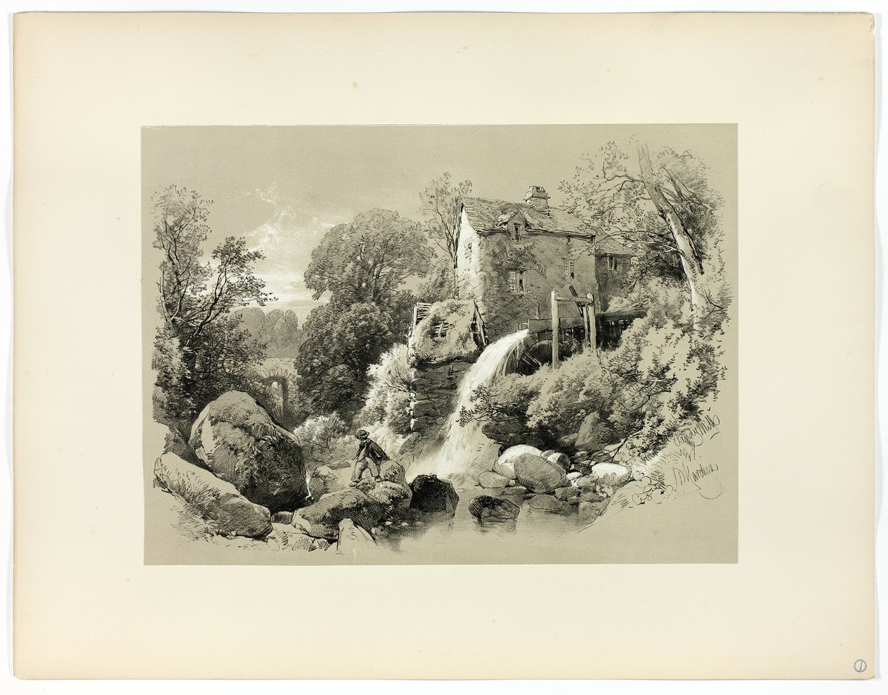 Pandy Mill, fra Picturesque Selections av James Duffield Harding