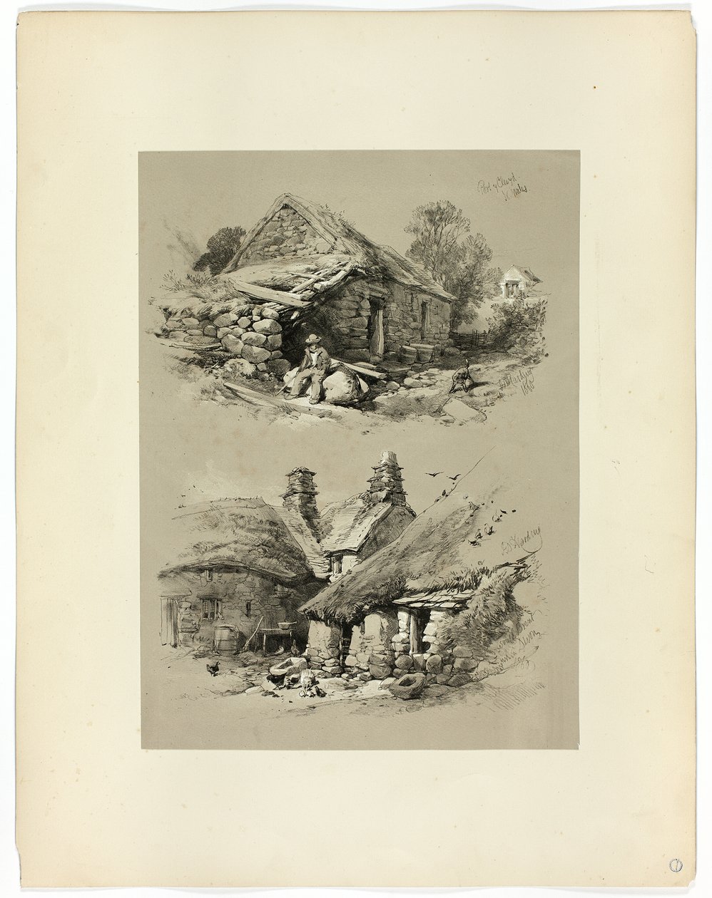 Port of Clwyd og South Brent, Devon, fra Picturesque Selections av James Duffield Harding