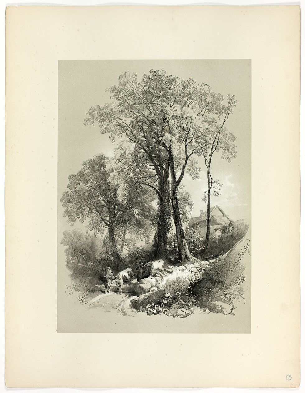 Shipley Bridge, Devon, fra Picturesque Selections av James Duffield Harding