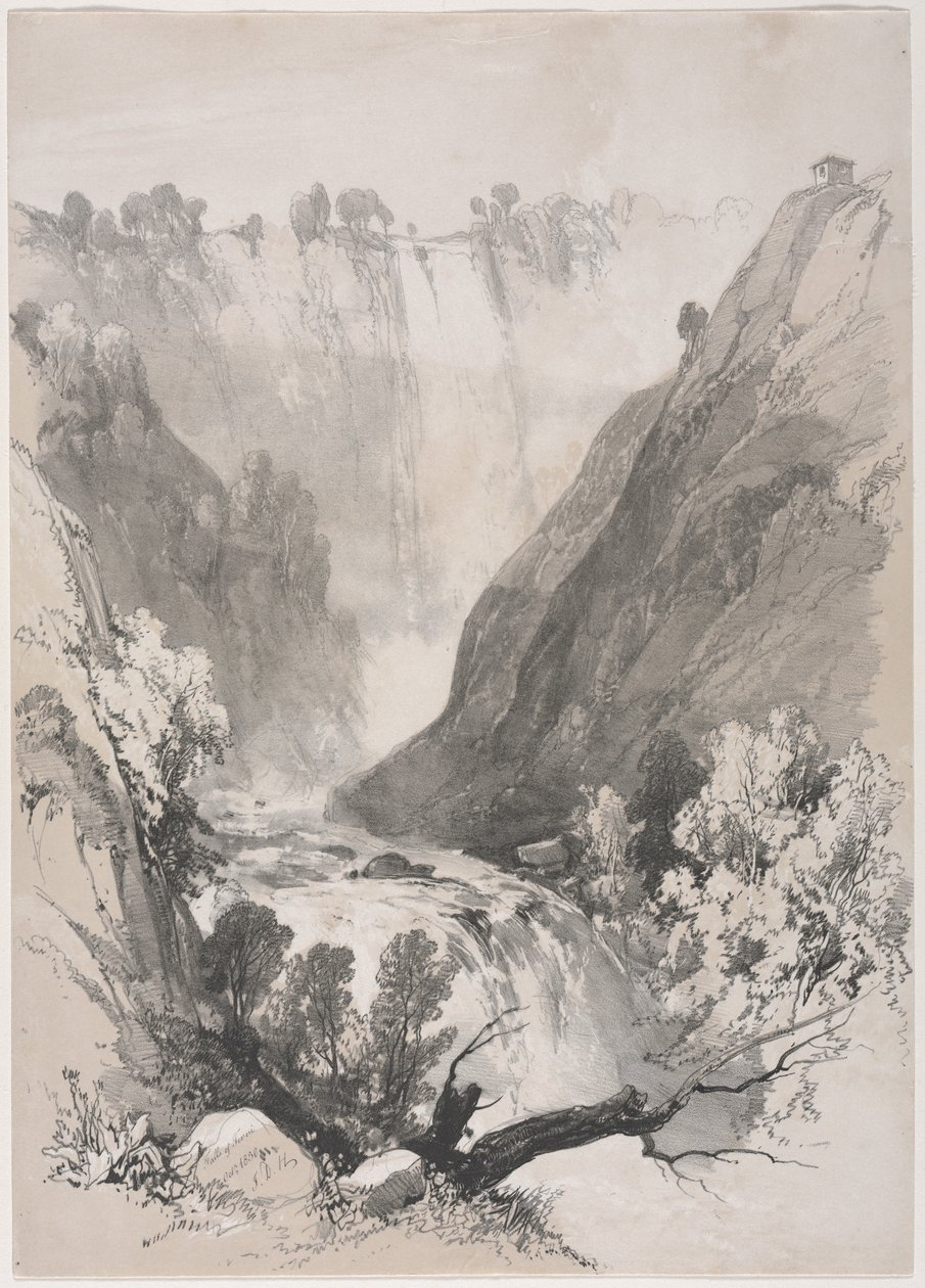 Skisser hjemme og i utlandet: Falls of Terni, 1830. av James Duffield Harding