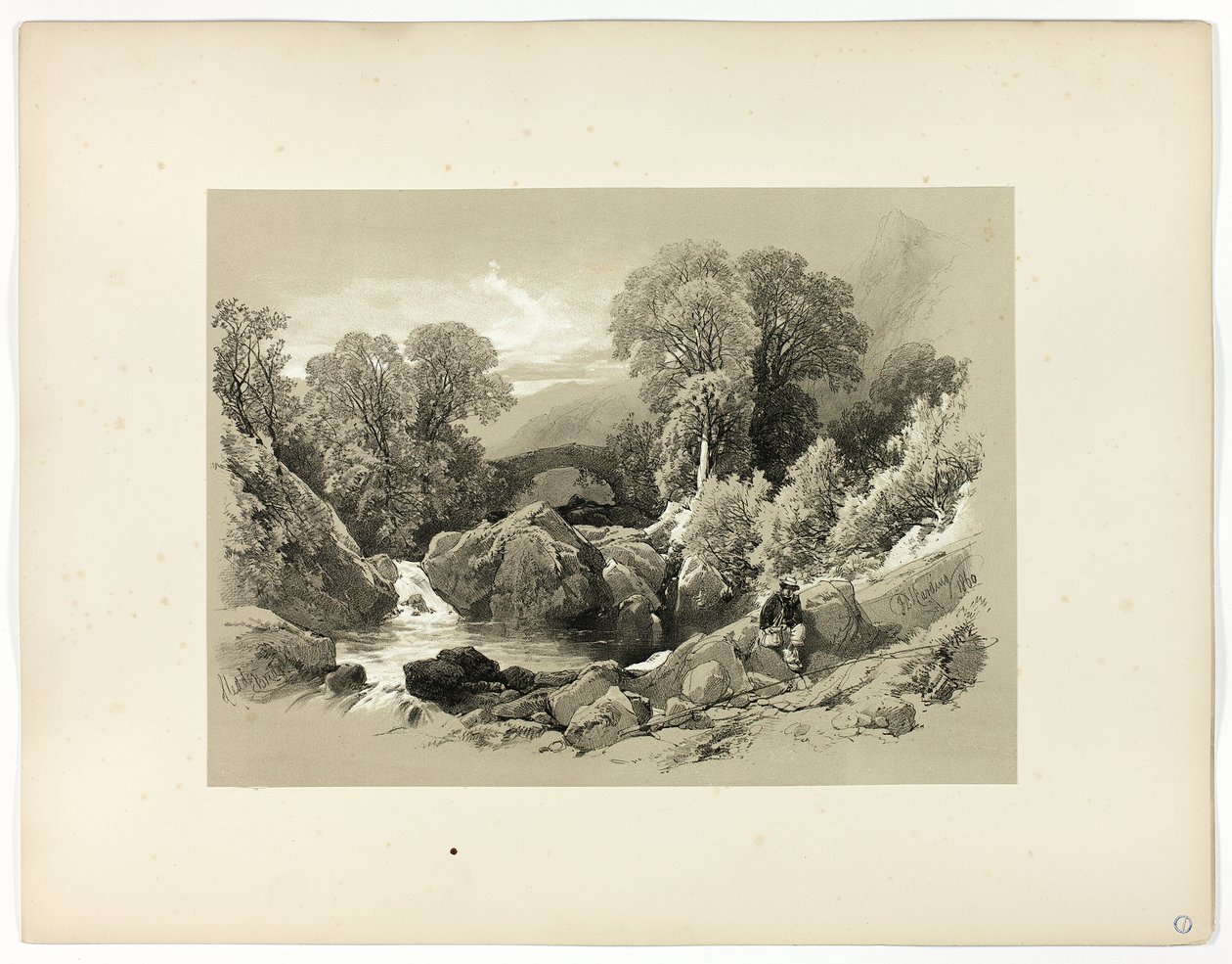 Sledde Bridge, fra Picturesque Selections av James Duffield Harding