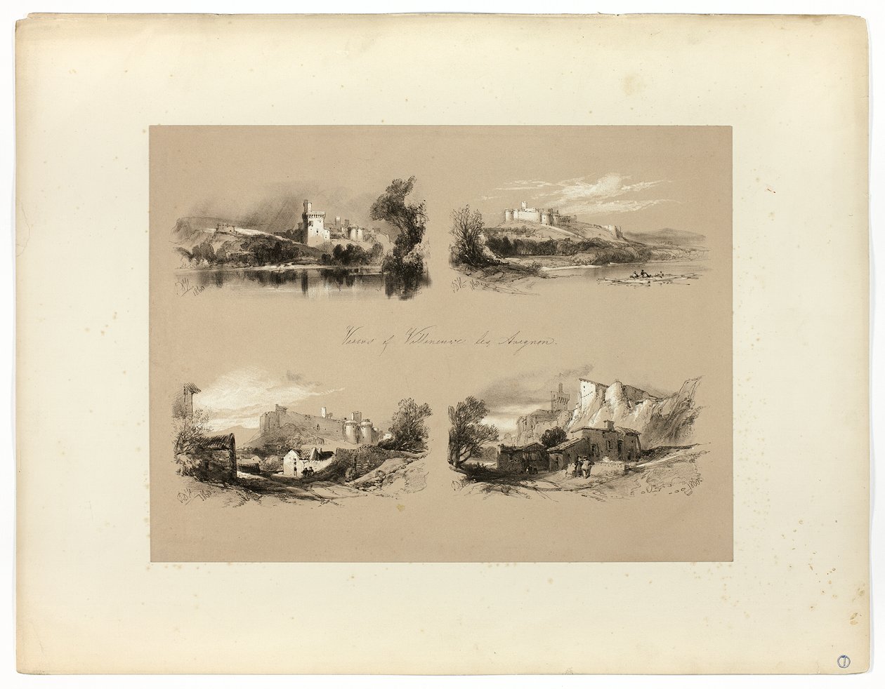 Utsikt over Villeneuve les Avignon, fra pittoreske utvalg av James Duffield Harding