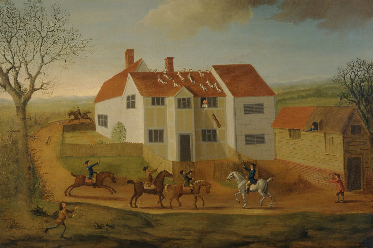 John Sidey og hundene hans på et gårdshus nær Hadleigh, Suffolk av James Dunthorne