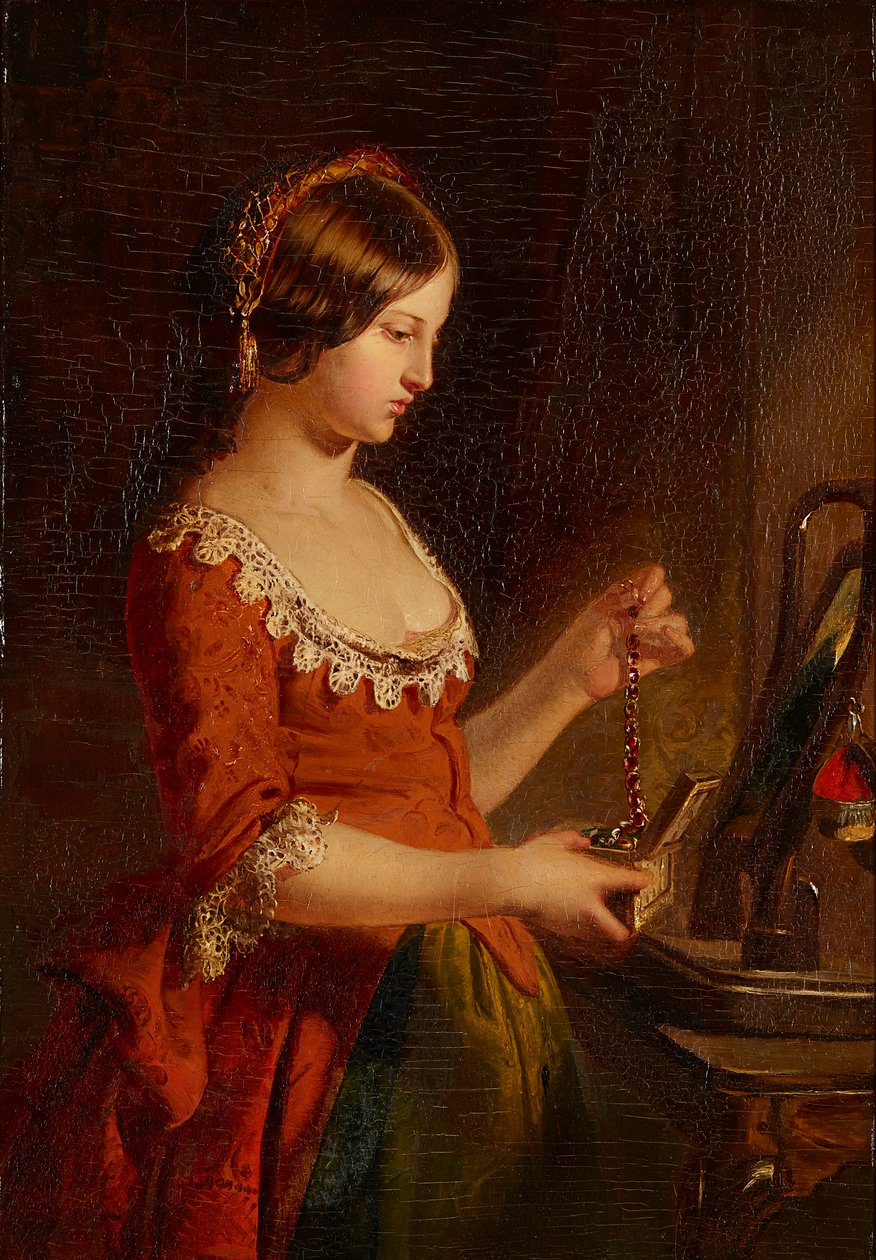 Jewel Casket (olje om bord) av James Eckford Lauder
