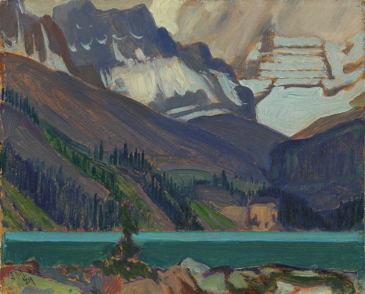 Snow Clouds, Lake OHara, 1929 (olje på presset papp) av James Edward Hervey Macdonald