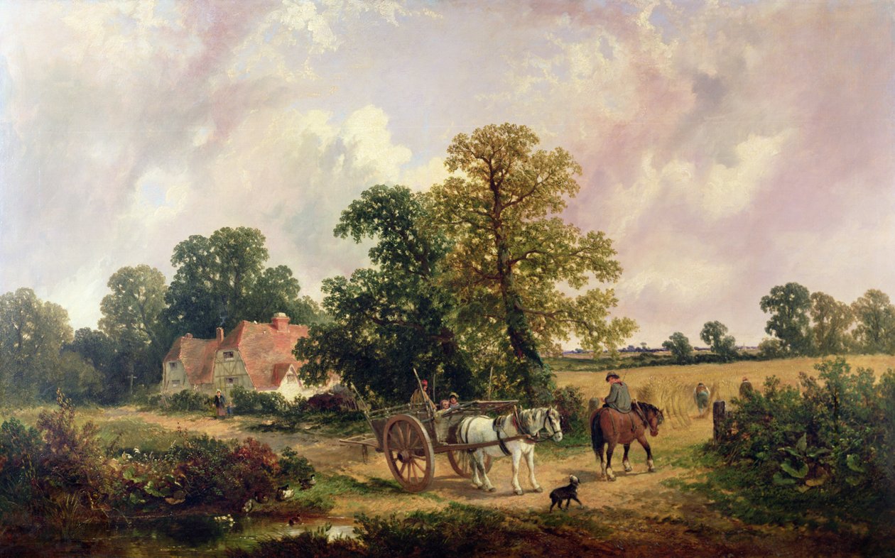 Essex-landskap med hest og vogn av James Edwin Meadows
