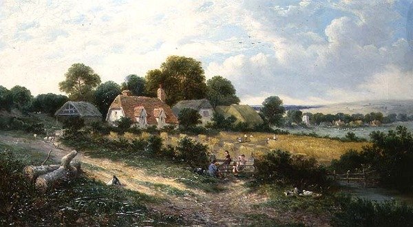 Høyproduksjon (olje på lerret) av James Edwin Meadows