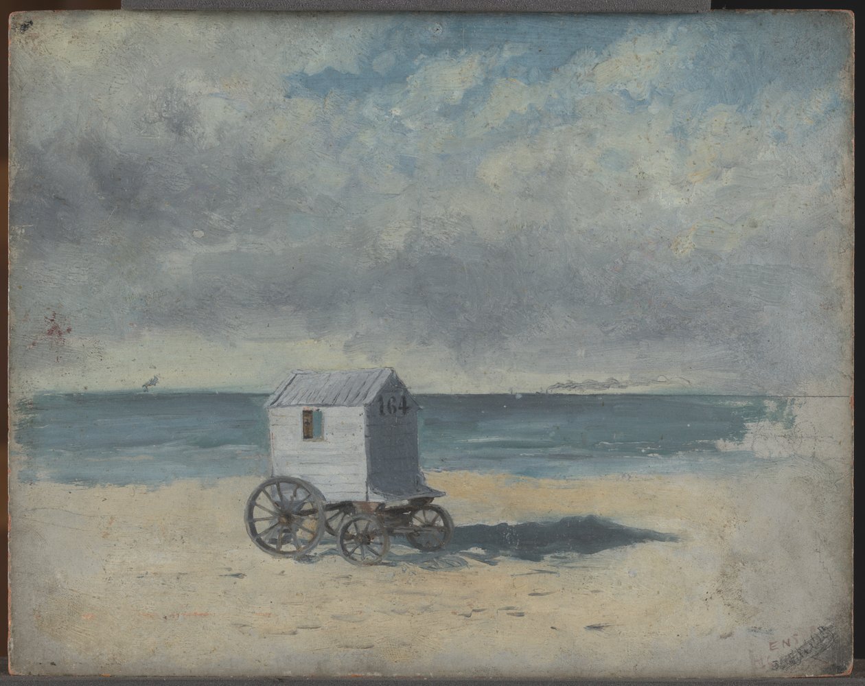 Badehytte på stranden av James Ensor