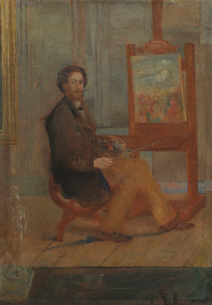 Ensor ved staffeliet sitt, ca. 1886 (olje på lerret) av James Ensor