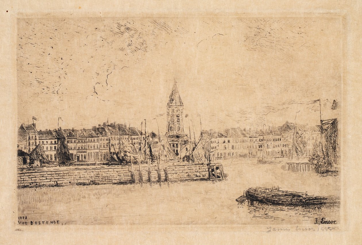 Utsikt over Oostende mot øst av James Ensor