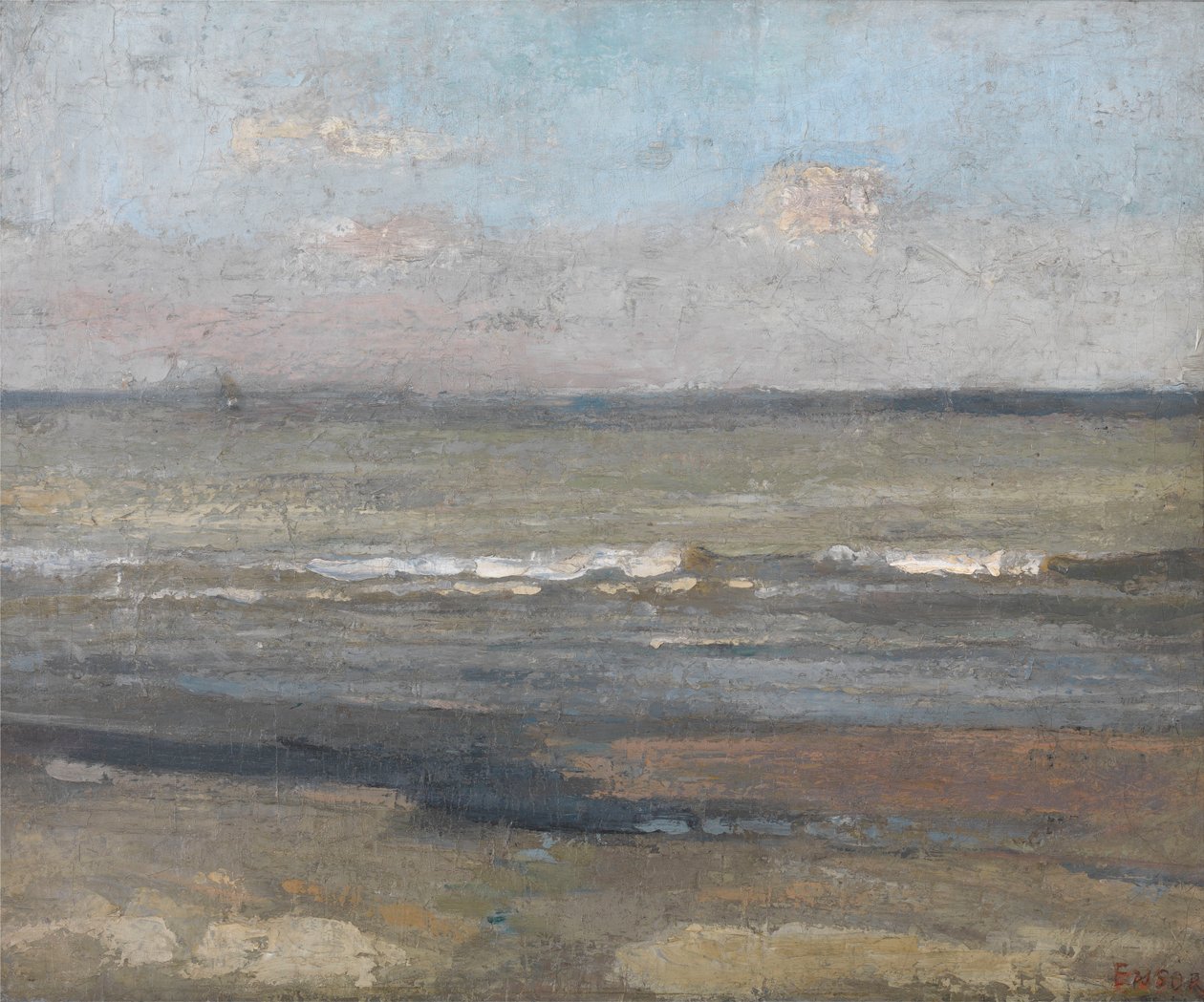 Grått sjølandskap av James Ensor