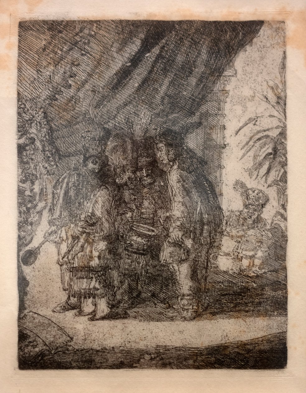 Iston, Pouffamatus, Cracozie og Transmouffe, kjente persiske leger, undersøkte avføringen til Darius etter slaget ved Arabela av James Ensor