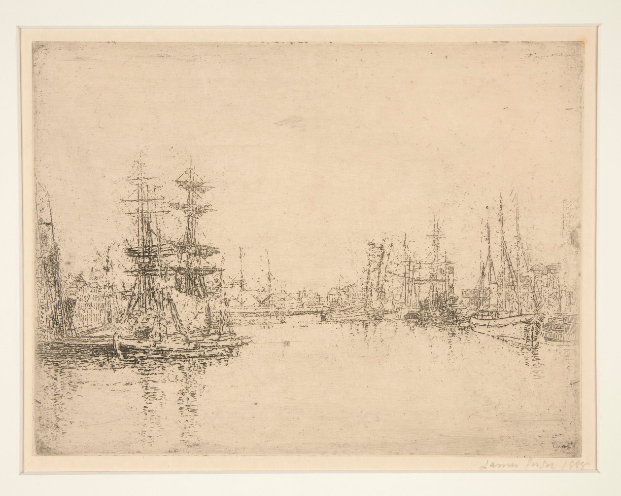 The Main Dock, Oostende (The Main Dock, Oostende) av James Ensor