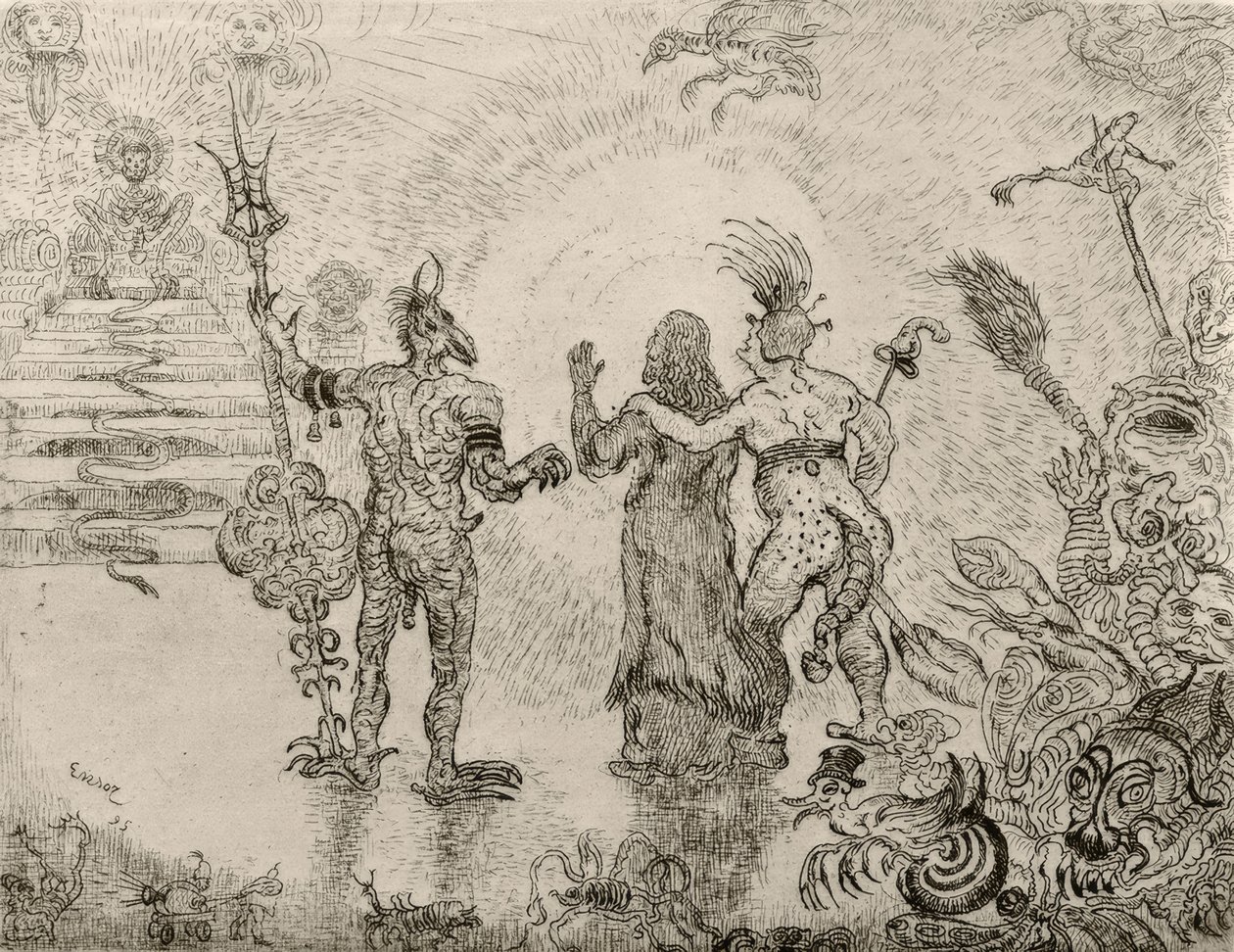Dzitts- og Hihanox-djevlene fører Kristus til helvete - Dzitts-demonene i Hihanox fører Kristus til helvete av James Sidney Ensor
