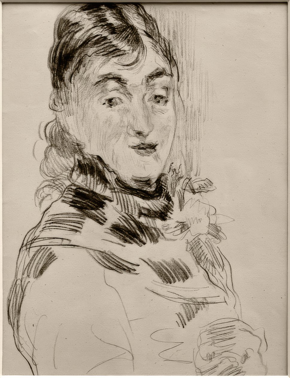 Méry Laurent med en mops av James Sidney Ensor