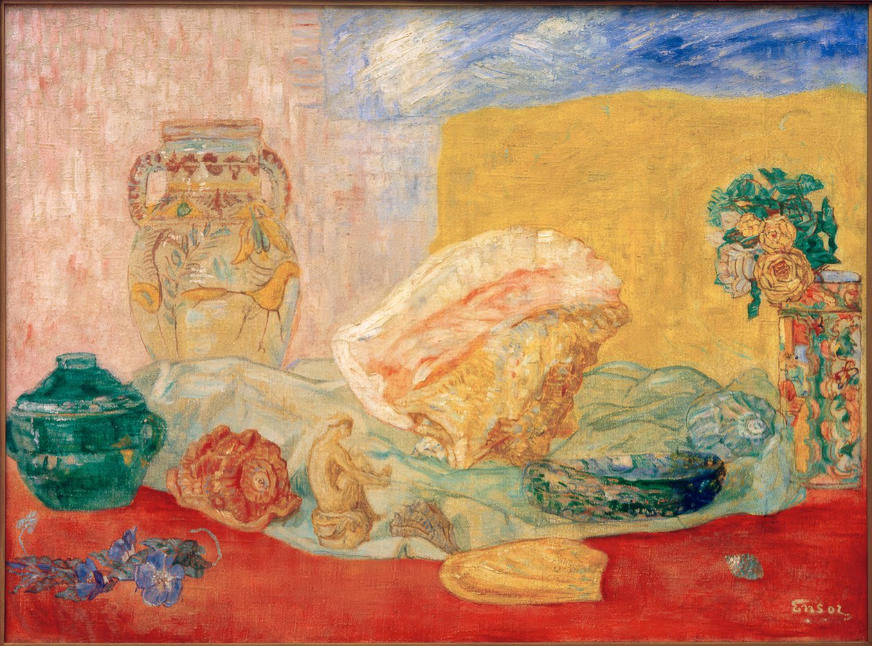 Skjell, roser og vaser av James Sidney Ensor