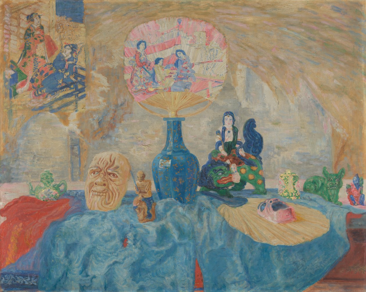 Stilleben med kinoserier av James Ensor