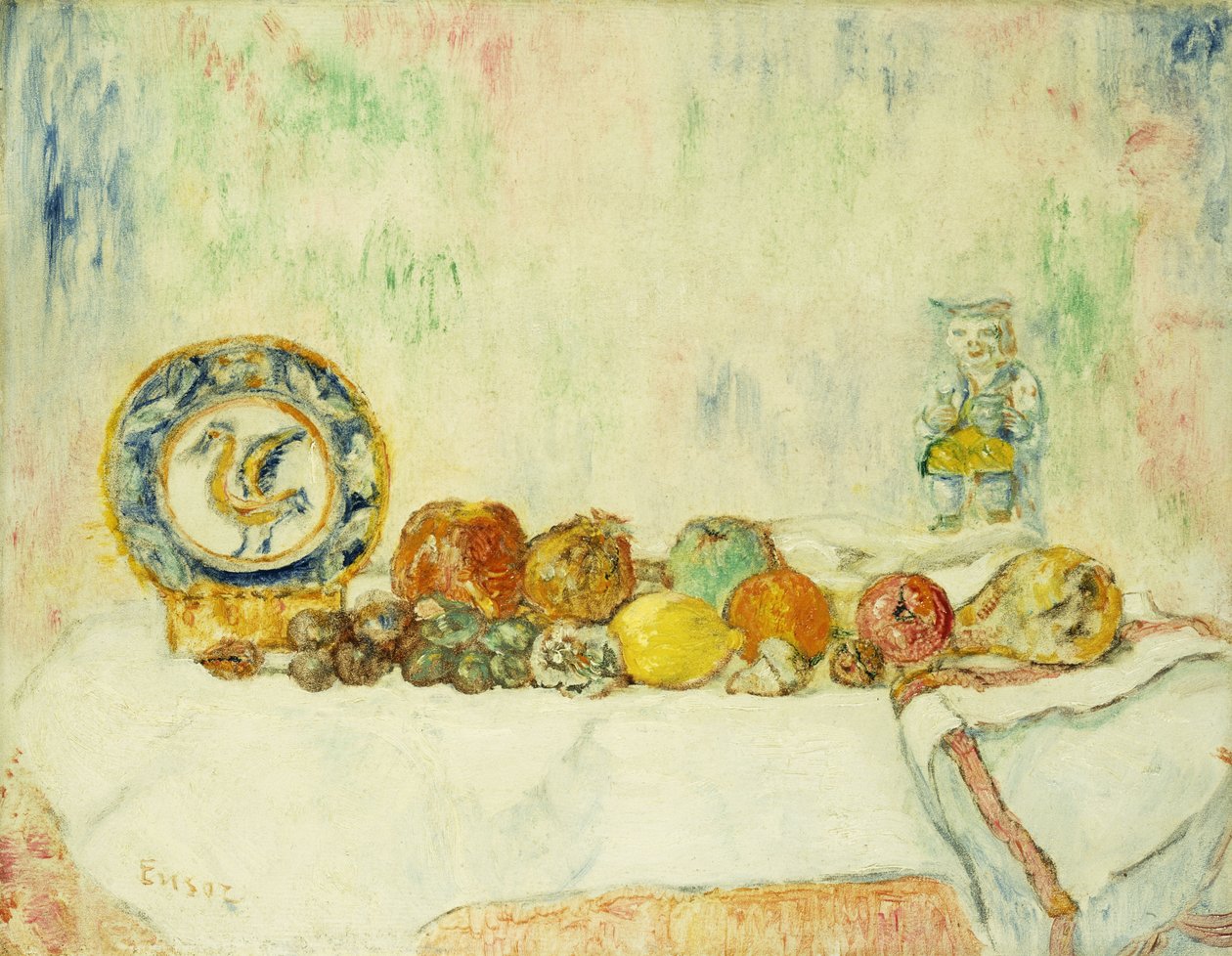 Stilleben med frukt; Nature Morte aux Fruits av James Ensor