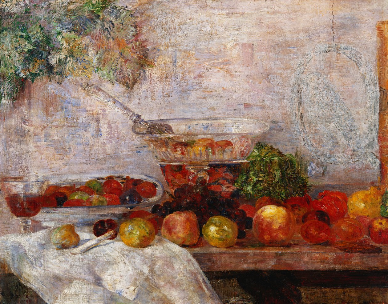 Stilleben med en papegøye; Natur Morte au Perroquet av James Ensor