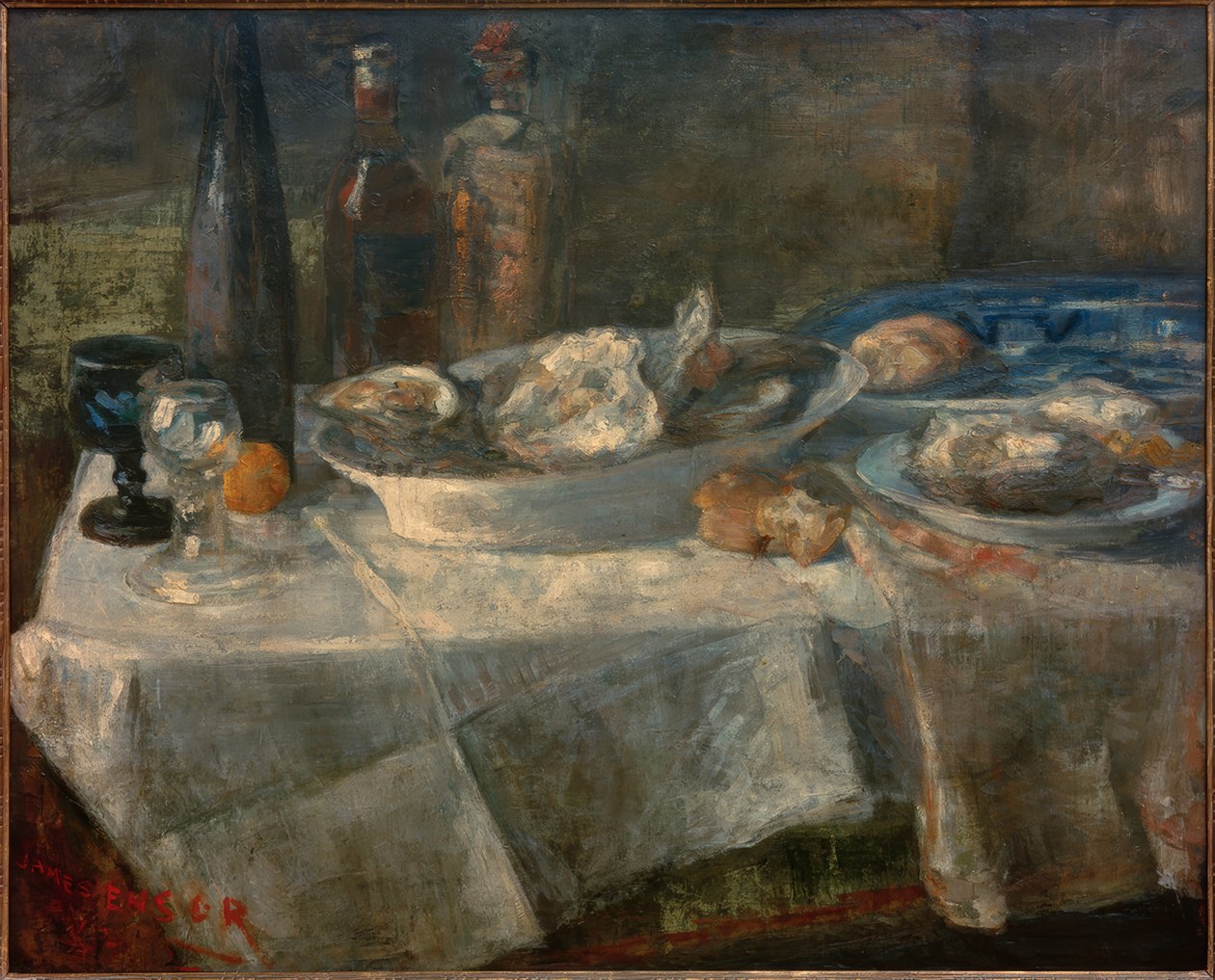 Stilleben med østers av James Sidney Ensor