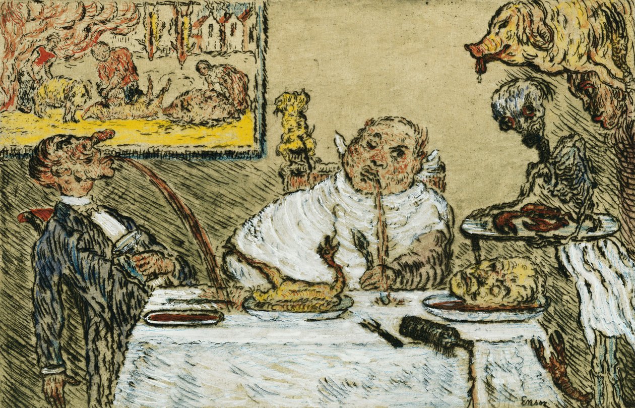 Dødssyndene; Hovedstadsfiskeri av James Ensor