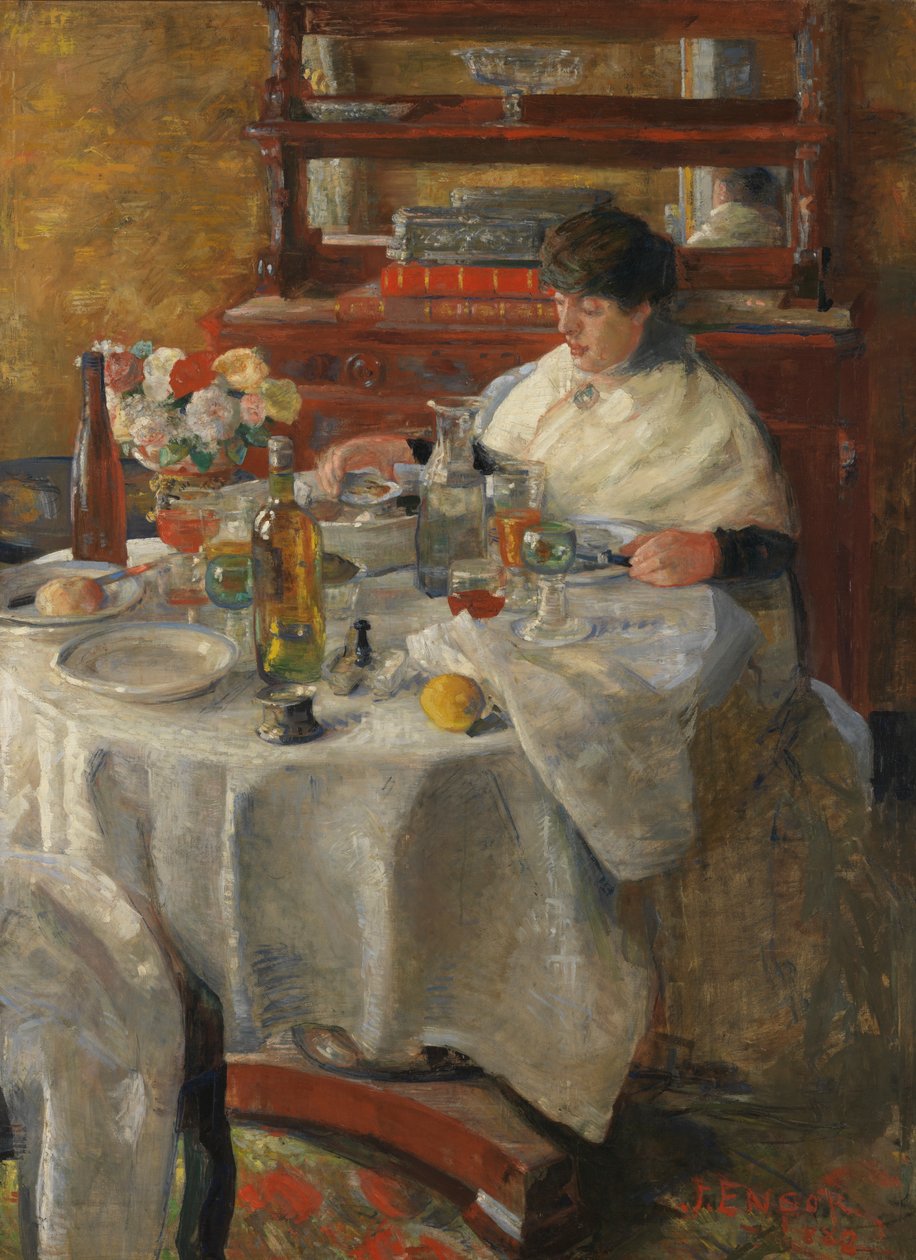 The Oyster Eater (olje på lerret) av James Ensor