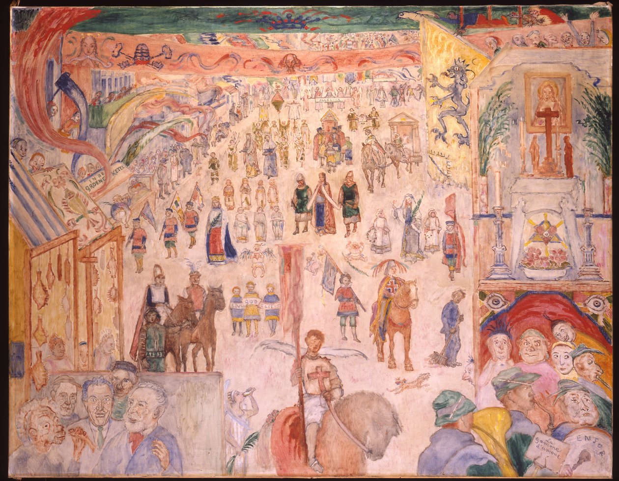 Prosesjonen til Saint Godelieve av Ghistelles; La Procession de Sainte Godelieve a Ghistelles av James Ensor