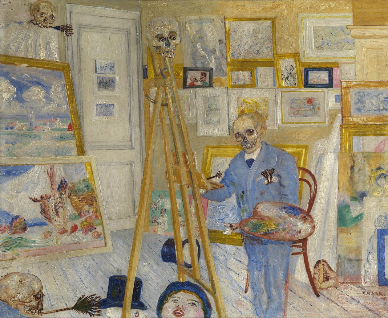 Skjelettmaleren, 1896. av James Ensor