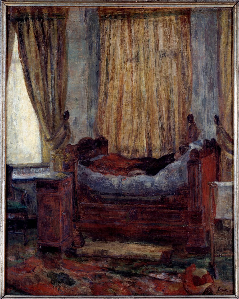 Damen i nød. Maleri av James Ensor (1860-1949) Ec. Bel av James Ensor