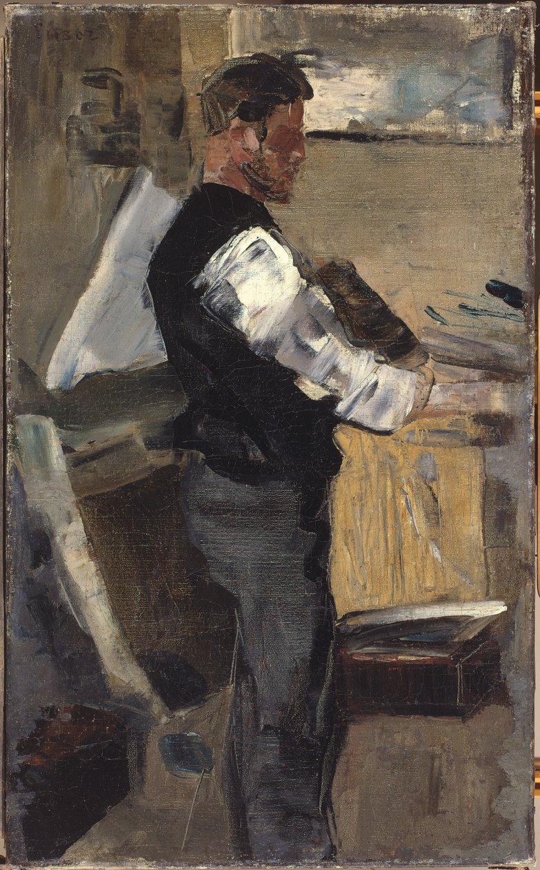 Willy Finch in the Studio, ca. 1880-82 (olje på lerret) av James Ensor