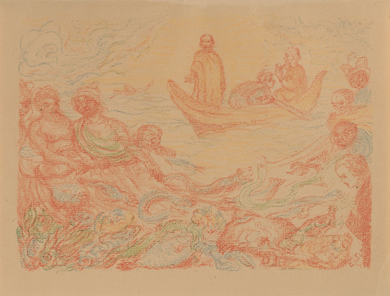 XIII. Den mirakuløse fiskefangsten (fra: Scener fra Kristi liv) av James Ensor