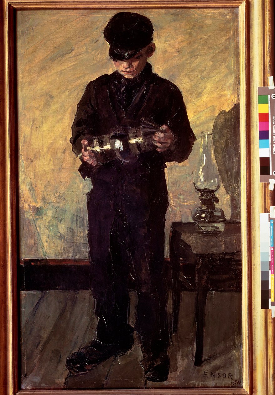 den lille oljelampe-reparatøren av James Ensor