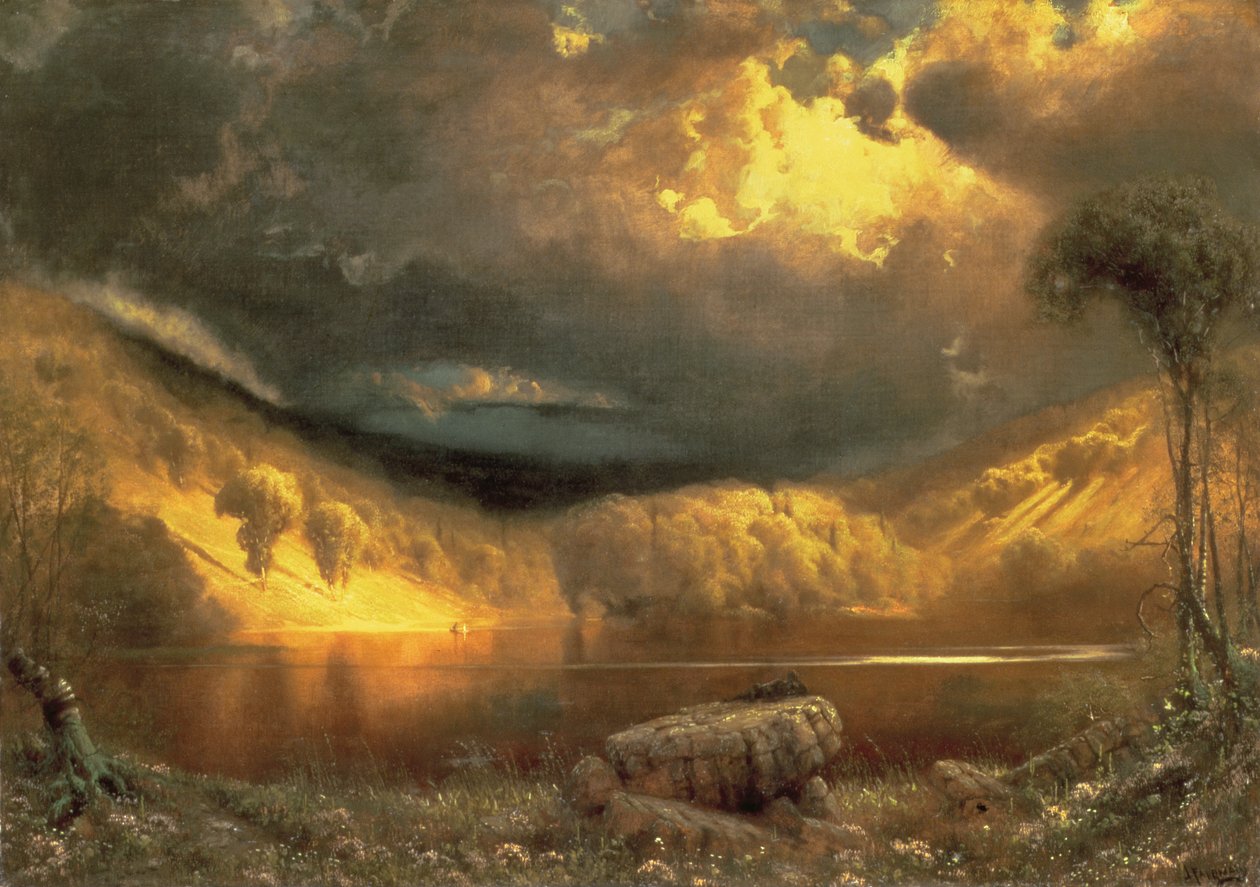 Stormfull himmel over Echo Lake, White Mountains av James Fairman