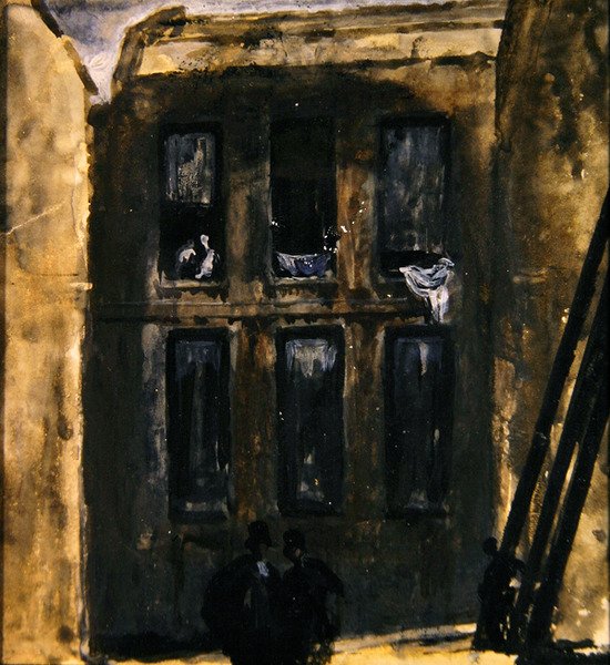 Gatebilde, ca. 1910 (gouache på papir) av James Ferrier Pryde