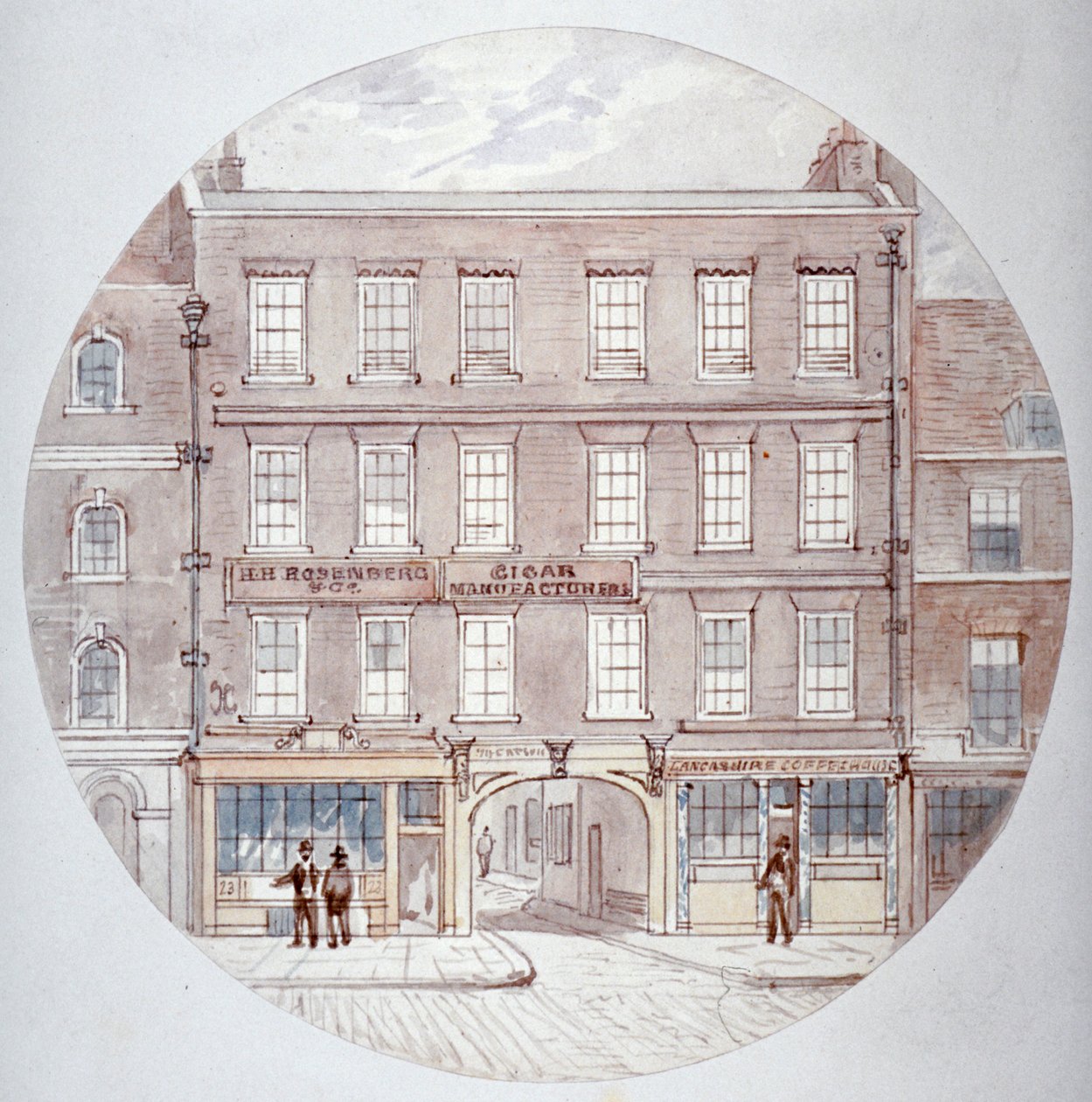 22 og 23 Farringdon Street, City of London, c1855. av James Findlay