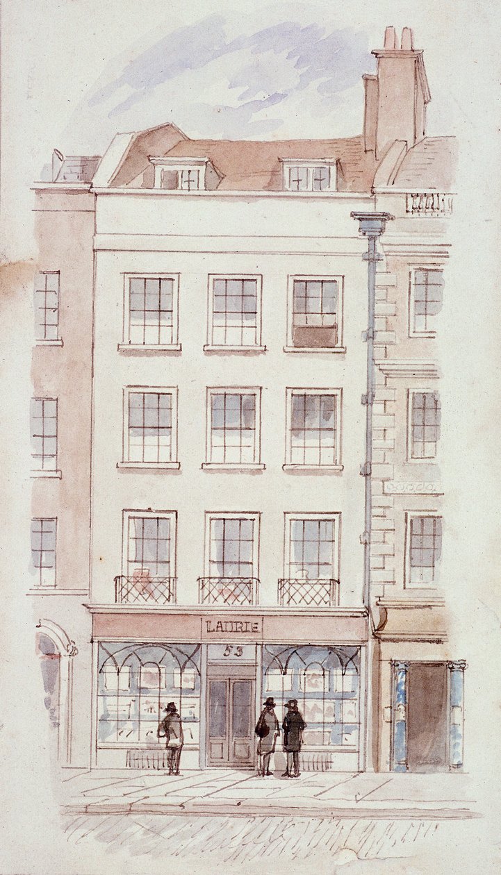 Lauries lokaler, Fleet Street, London, c1820 av James Findlay