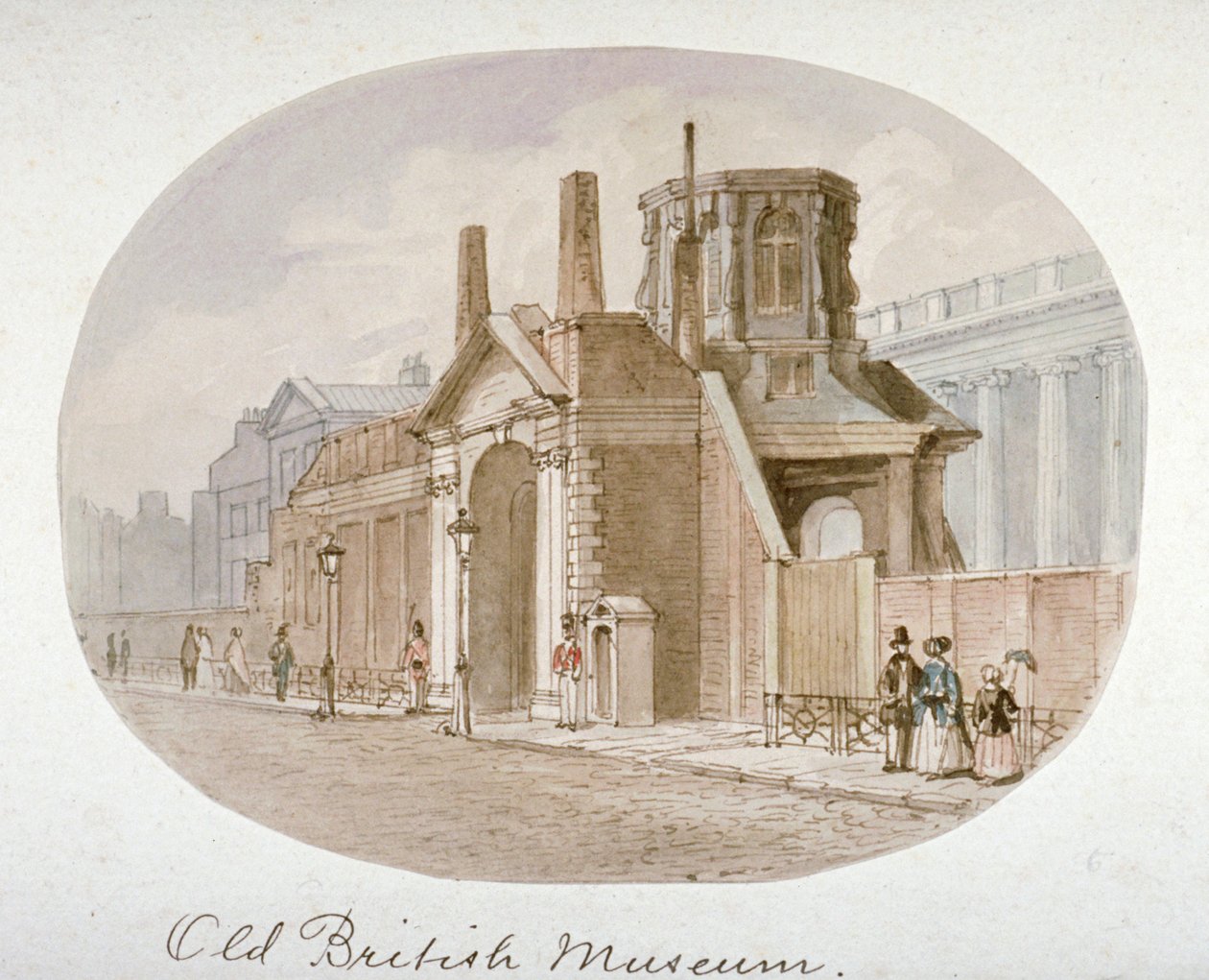 Utsikt over det gamle British Museum, Bloomsbury, London, 1850. av James Findlay
