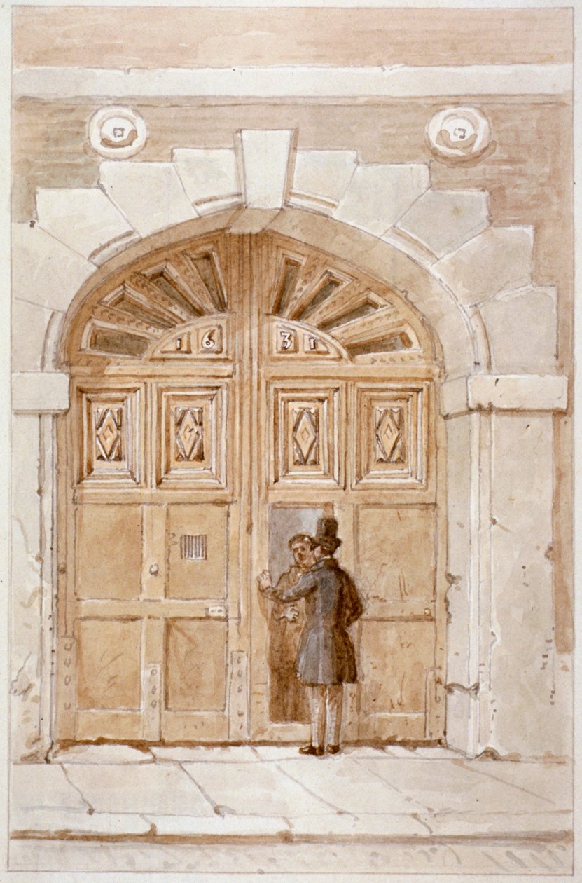 Utsikt over treporter datert 1631, på nr. 46 Lime Street, 1855 av James Findlay