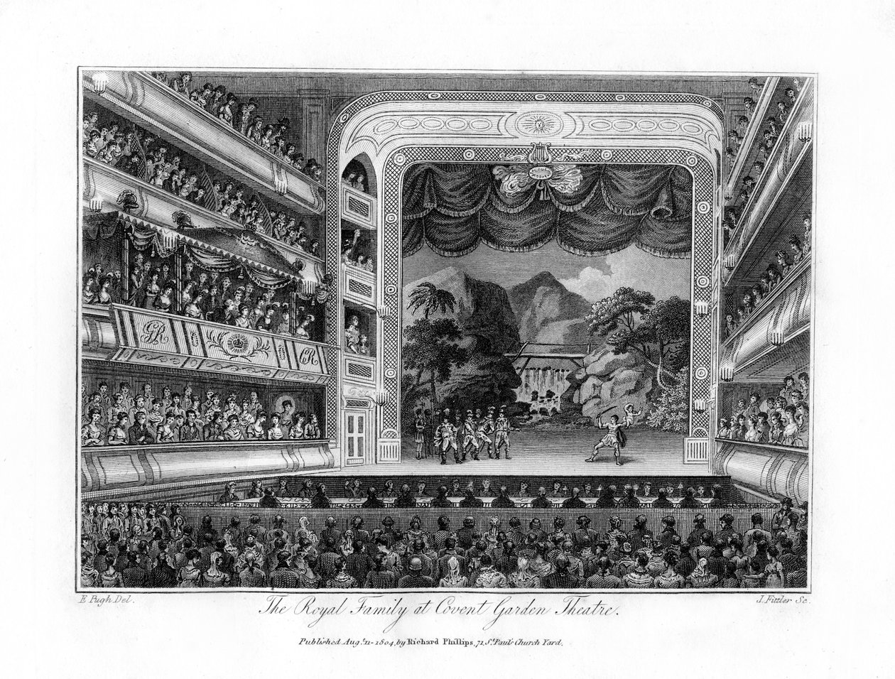 Kongefamilien ved Covent Garden Theatre, London, 1804. av James Fittler