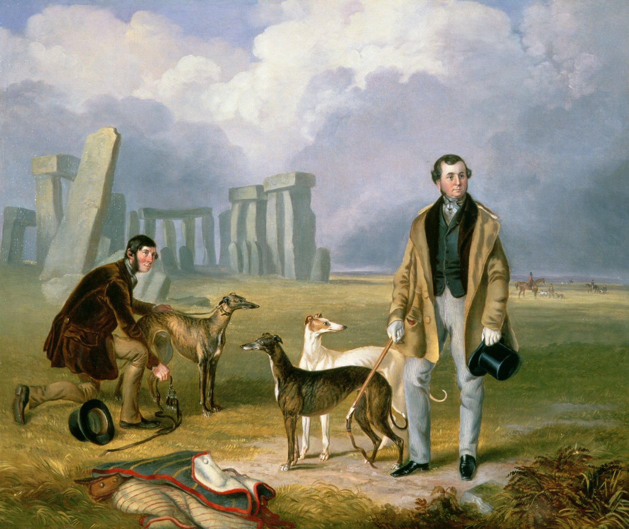Charles Randell med Greyhounds, 1849 av James Flewitt Mullock