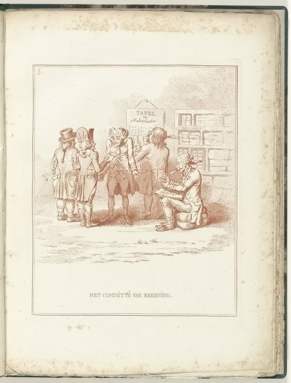 Regnskapskomiteen, 1795 Regnskapskomiteen (tittel på objekt) Hollandia Regenerata (serietittel) av James Gillray (possibly)