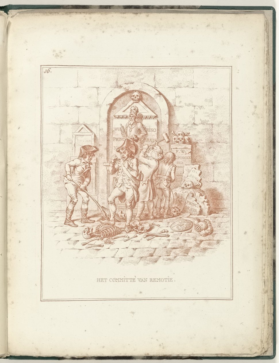 Remosjonskomité, 1795 The Committé de Remotie (tittel på objekt) Hollandia Regenerata (serietittel) av James Gillray (possibly)