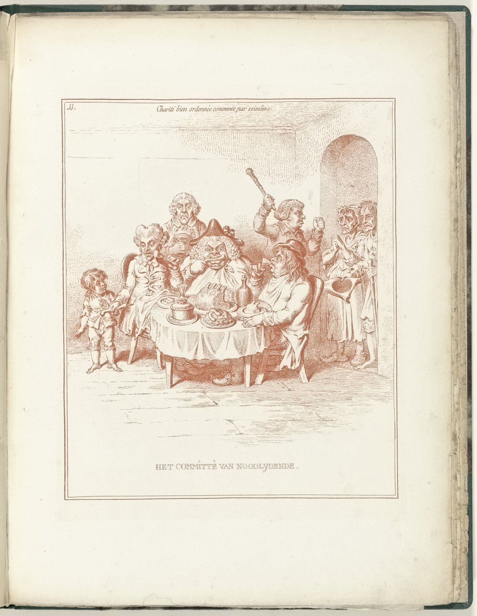 Komiteen for de trengende, 1795 The Committee of Noodlydende (tittel på objekt) Hollandia Regenerata (serietittel) av James Gillray (possibly)