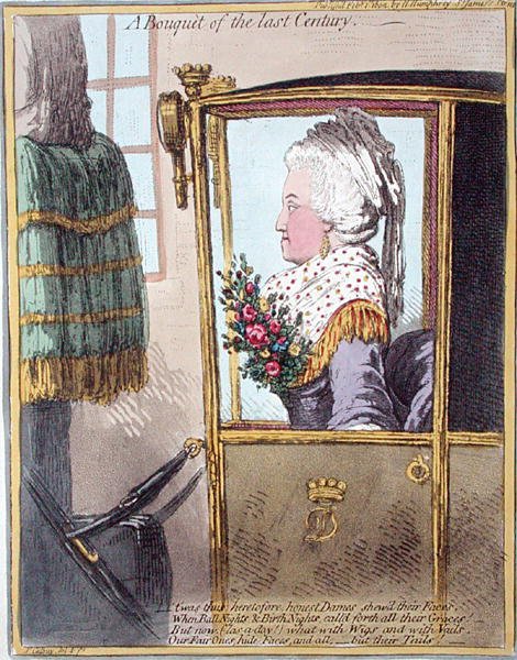 A Bouquet of the Last Century, utgitt av Hannah Humphrey i 1802 (håndfarget etsning) av James Gillray