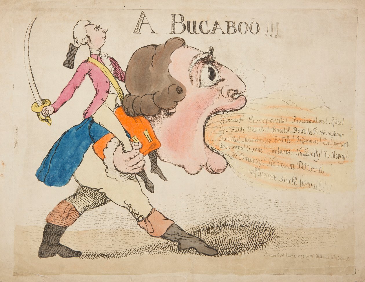 En Bugaboo!!! 1792 (farget gravering) av James Gillray