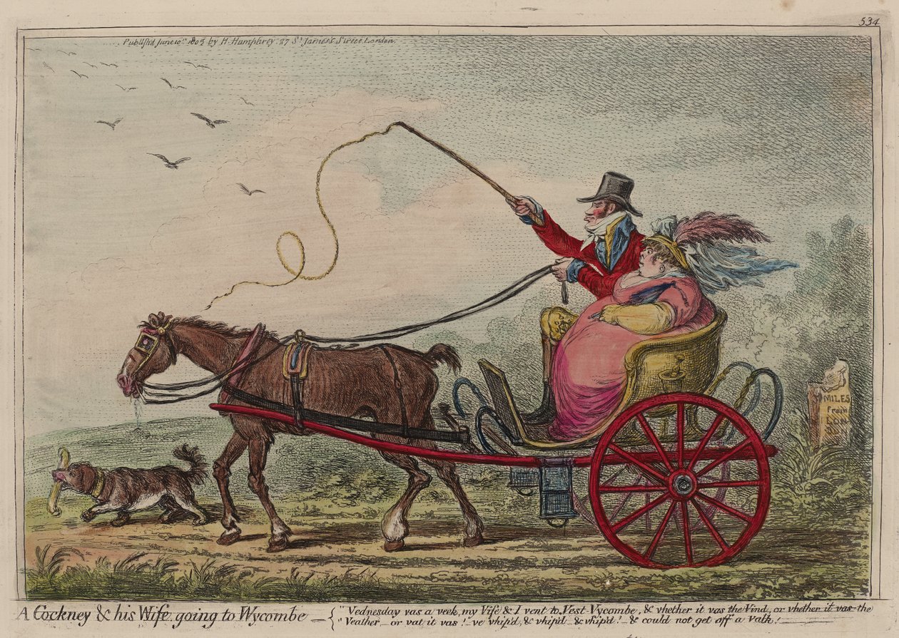 En Cockney og hans kone skal til Wycombe av James Gillray