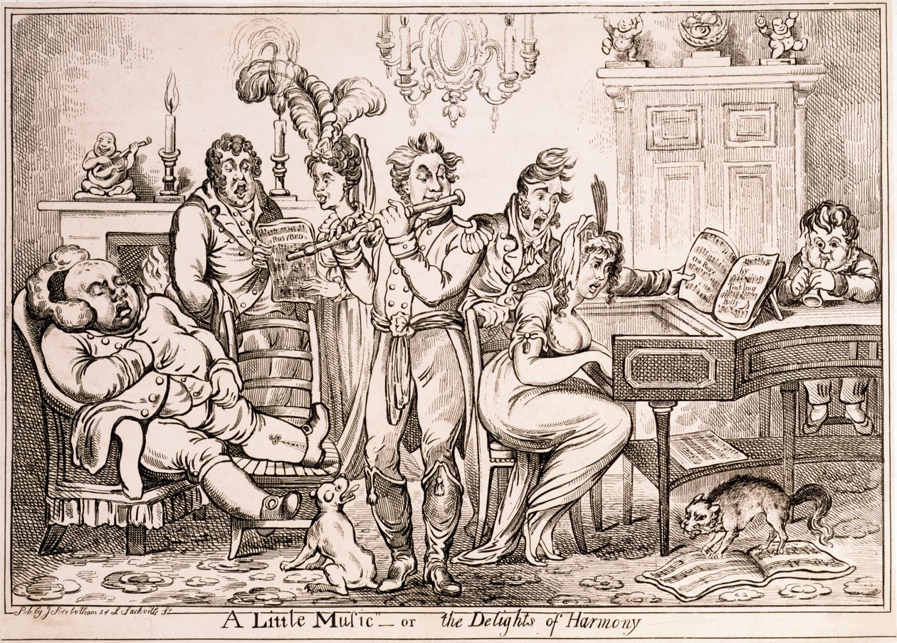 A Little Music or The Delights of Harmony, gravert av William Brocas, trykt i London av J. Sidebotham, 1810 av James Gillray
